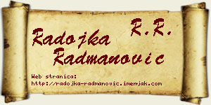 Radojka Radmanović vizit kartica